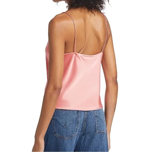 NWT Alice + Olivia Harmon Draped Satin Camisole Cami Tank Top Rose Pink Size XS - Picture 5 of 10
